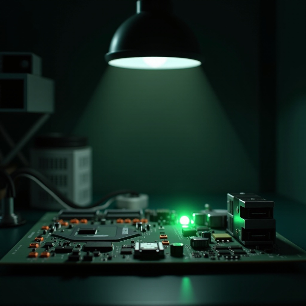 zelená kontrolka bootování na základní desce