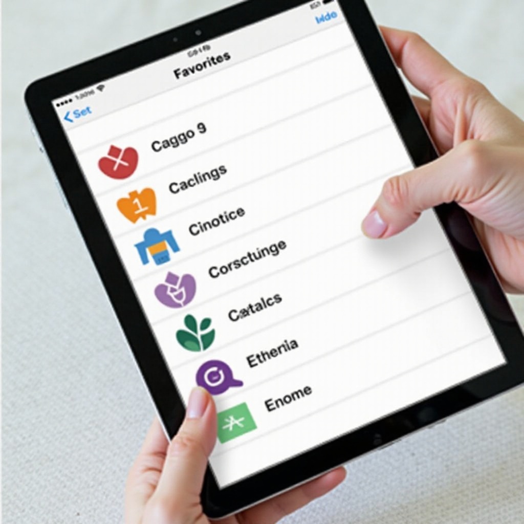 gdzie są ulubione na iPadzie