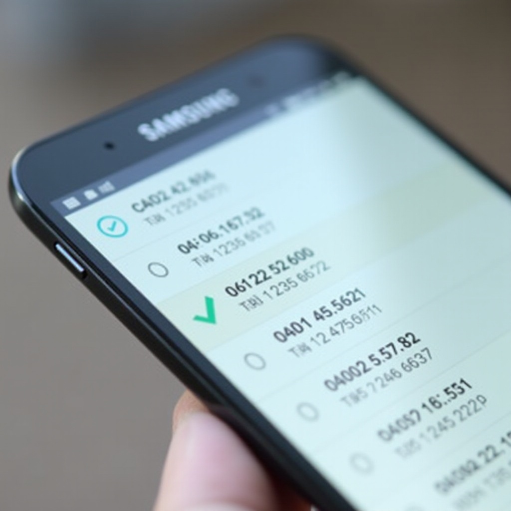 zelená fajfka vedle telefonního čísla samsung