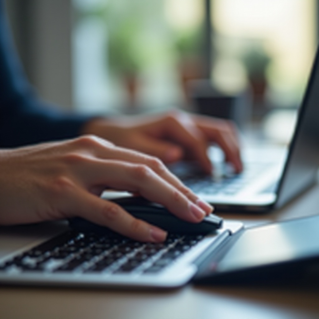 środkowy przycisk myszy na laptopie